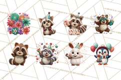 Cute New Year Clipart, Cartoon Animal New Year PNG Product Image 4
