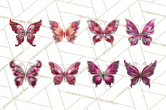 Gemstone Valentine Butterflies Red Pink Jewel Wings Clipart Product Image 3