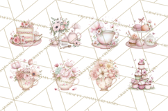 Tea Party Dreams PNG, Girly Pastel Desserts Teacups Clipart Product Image 6
