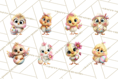Quirky Easter Chicks Clipart, Cute Cartoon Chicks Pastel Png Product Image 5