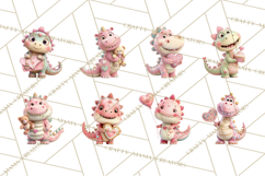 Valentine Dinosaur Clipart PNG Cute Dino Valentine Printable Product Image 2