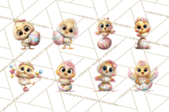 Quirky Easter Chicks Clipart, Cute Cartoon Chicks Pastel Png Product Image 6