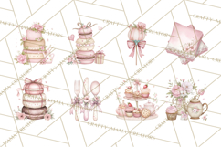 Tea Party Dreams PNG, Girly Pastel Desserts Teacups Clipart Product Image 5