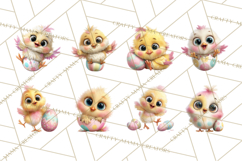 Quirky Easter Chicks Clipart, Cute Cartoon Chicks Pastel Png Product Image 2