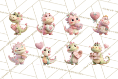Valentine Dinosaur Clipart PNG Cute Dino Valentine Printable Product Image 8