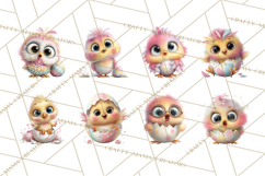 Quirky Easter Chicks Clipart, Cute Cartoon Chicks Pastel Png Product Image 3