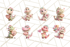 Valentine Dinosaur Clipart PNG Cute Dino Valentine Printable Product Image 4