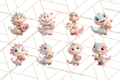 Valentine Dinosaur Clipart PNG Cute Dino Valentine Printable Product Image 5