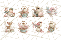 Easter Woodland Animals Clipart, Cute Fox Squirrel Png Product Image 5