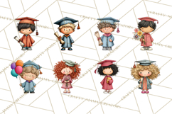Kids Graduation Clipart PNG, Preschool Kindergarten Kids Product Image 4