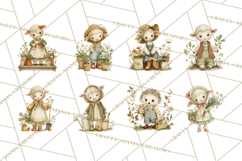 Vintage Garden Animals Clipart, Ducklings Bunnies Lambs Product Image 5
