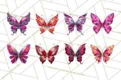 Gemstone Valentine Butterflies Red Pink Jewel Wings Clipart Product Image 10