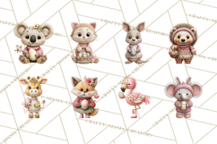 Yarn Animal Easter Clipart, Knitted Plush Easter Animals Png Product Image 3