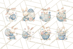 Chinoiserie Easter Clipart, Cute Elegant Bunny Easter Png Product Image 4