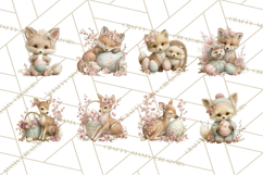 Easter Woodland Animals Clipart, Cute Fox Squirrel Png Product Image 3