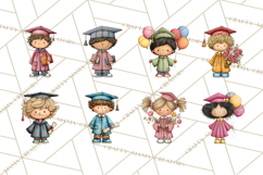 Kids Graduation Clipart PNG, Preschool Kindergarten Kids Product Image 7