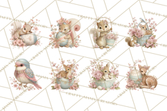 Easter Woodland Animals Clipart, Cute Fox Squirrel Png Product Image 8
