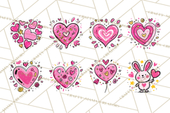 Bubblegum Pop Valentine Clipart PNG Hearts Candy Cupcakes Product Image 4