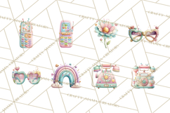 Pastel Retro 90s PNG, Cute Aesthetic Clipart, Checkerboard Product Image 4