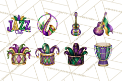 Jazz &amp; Brass Mardi Gras Clipart, Carnival Music PNG Product Image 6