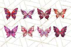 Gemstone Valentine Butterflies Red Pink Jewel Wings Clipart Product Image 6