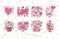 Bubblegum Pop Valentine Clipart PNG Hearts Candy Cupcakes Product Image 5
