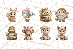 Yarn Animal Easter Clipart, Knitted Plush Easter Animals Png Product Image 8