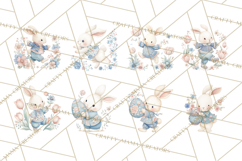 Chinoiserie Easter Clipart, Cute Elegant Bunny Easter Png Product Image 5