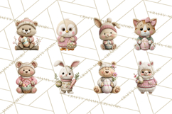 Yarn Animal Easter Clipart, Knitted Plush Easter Animals Png Product Image 4