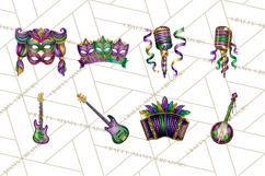 Jazz &amp; Brass Mardi Gras Clipart, Carnival Music PNG Product Image 8
