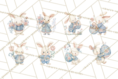 Chinoiserie Easter Clipart, Cute Elegant Bunny Easter Png Product Image 2