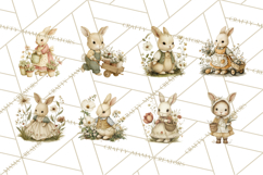 Vintage Garden Animals Clipart, Ducklings Bunnies Lambs Product Image 8
