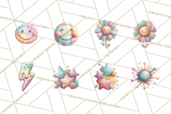 Pastel Retro 90s PNG, Cute Aesthetic Clipart, Checkerboard Product Image 2