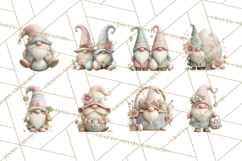 Easter Gnomes Clipart, Cute Bunny Hats, Pastel Eggs Png Product Image 2