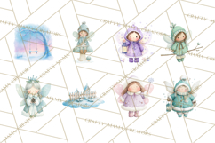 Chubby Winter Fairy PNG, Miniature Watercolor Winter Fairies Product Image 10