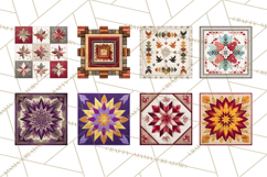 Quilt Squares Clipart PNG Rustic Patchwork Product Image 2