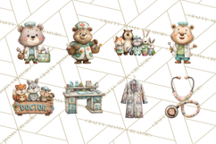 Woodland Animal Doctor Clipart Cute Pediatric Vet PNG Product Image 5