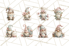 Easter Gnomes Clipart, Cute Bunny Hats, Pastel Eggs Png Product Image 5