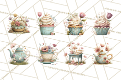 Springtime Baby Animal Clipart PNG, Cute Tea Party Bunnies Product Image 8