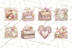 Valentine Picnic Party Clipart, Pink Heart Picnic PNG Product Image 3