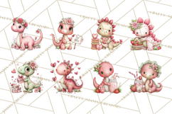 Valentine Dinosaur Clipart Cute T-Rex Sublimation PNG Love Product Image 3