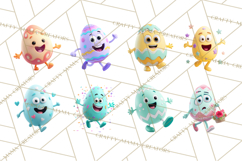 Cute Easter Egg Characters PNG, Adorable Spring Egg Clipart Product Image 7