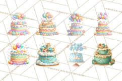 Cartoon Birthday Cake Clipart, Cute Realistic Cake PNG Product Image 2