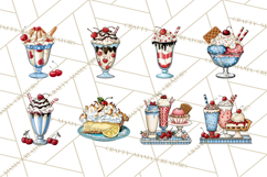 4th of July Retro Diner Clipart, Patriotic Americana Diner Product Image 5