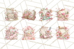 Pink Romantic Letter Clipart, Love Notes Clip Art PNG Product Image 6