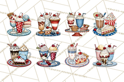 4th of July Retro Diner Clipart, Patriotic Americana Diner Product Image 2