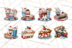 4th of July Retro Diner Clipart, Patriotic Americana Diner Product Image 6