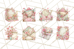 Pink Romantic Letter Clipart, Love Notes Clip Art PNG Product Image 7