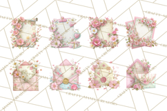 Pink Romantic Letter Clipart, Love Notes Clip Art PNG Product Image 3