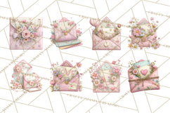 Pink Romantic Letter Clipart, Love Notes Clip Art PNG Product Image 8